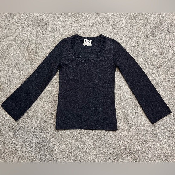 Vintage 70’s Sparkly Black Ribbed Long Sleeve Crewneck size Small - Picture 7 of 9